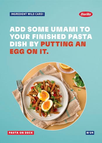 Add some umami to your finished pasta dish by putting an egg on it.